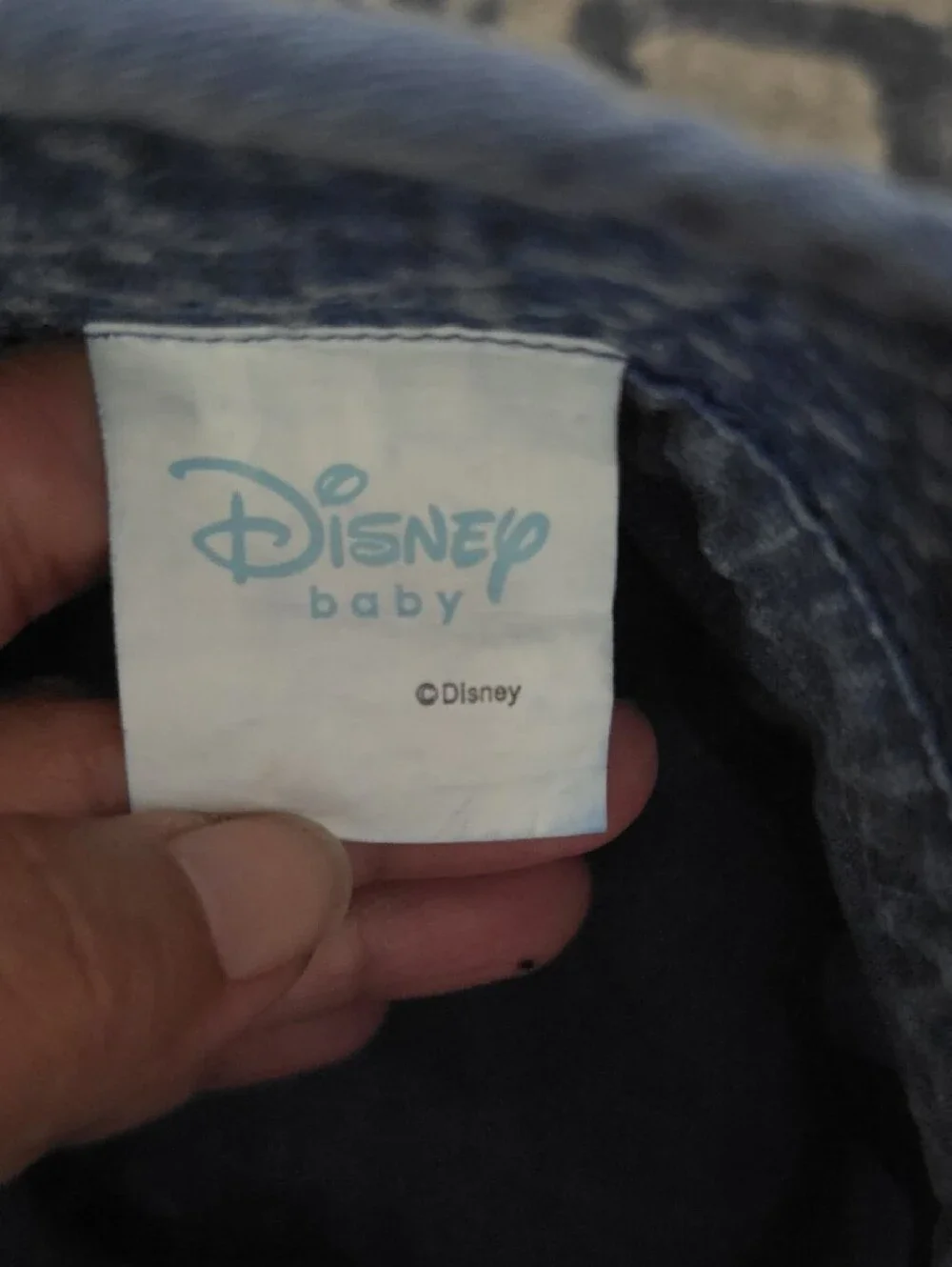 Vintage Disney Baby Denim Bucket Hat Embroidered Mickey & Minnie 46cm 6-9